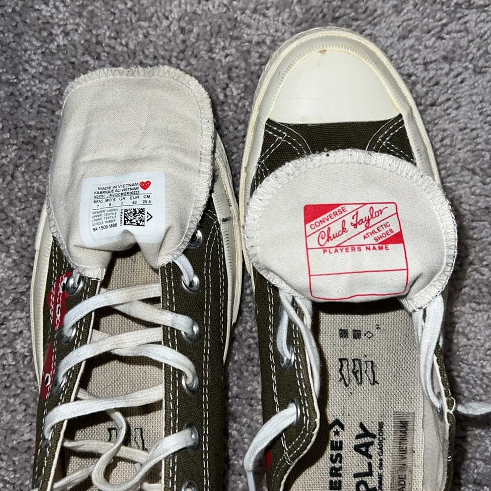 Comme Des Garçons Play x Converse Chuck 70 "Multi Hearts" sneakers Size 9 VGUC - Picture 5 of 6